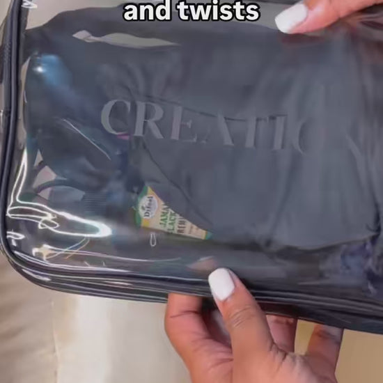  Creations Essential Bag, this product can be used for a number of things. From storing hair care essentials, to make-up or even putting your phone inside of it. 