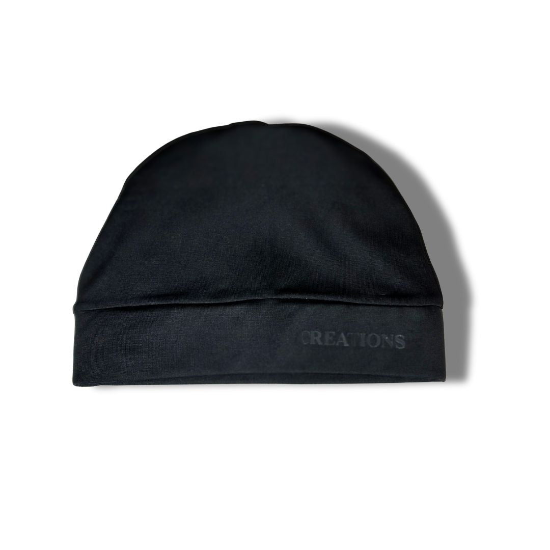 Black beanie with 'CREATONS' branding on a white background